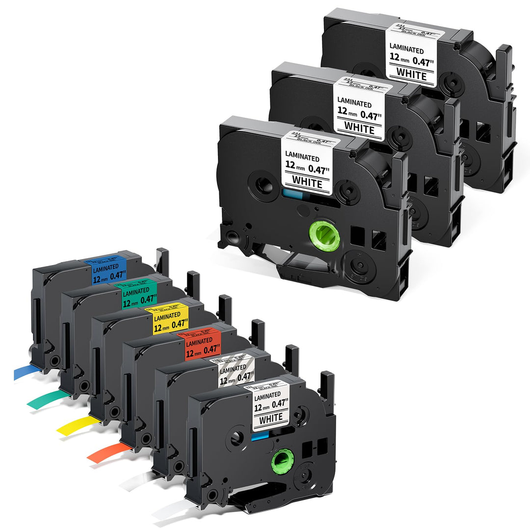 9-er Pack Upwinning Kompatibel mit Brother p-touch bänder 12mm