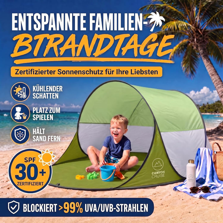 Strandmuschel Pop Up Strand-Zelt Windschutz am Strand Wurfzelt Blitzschnell Selbstaufbauendes Sonnen