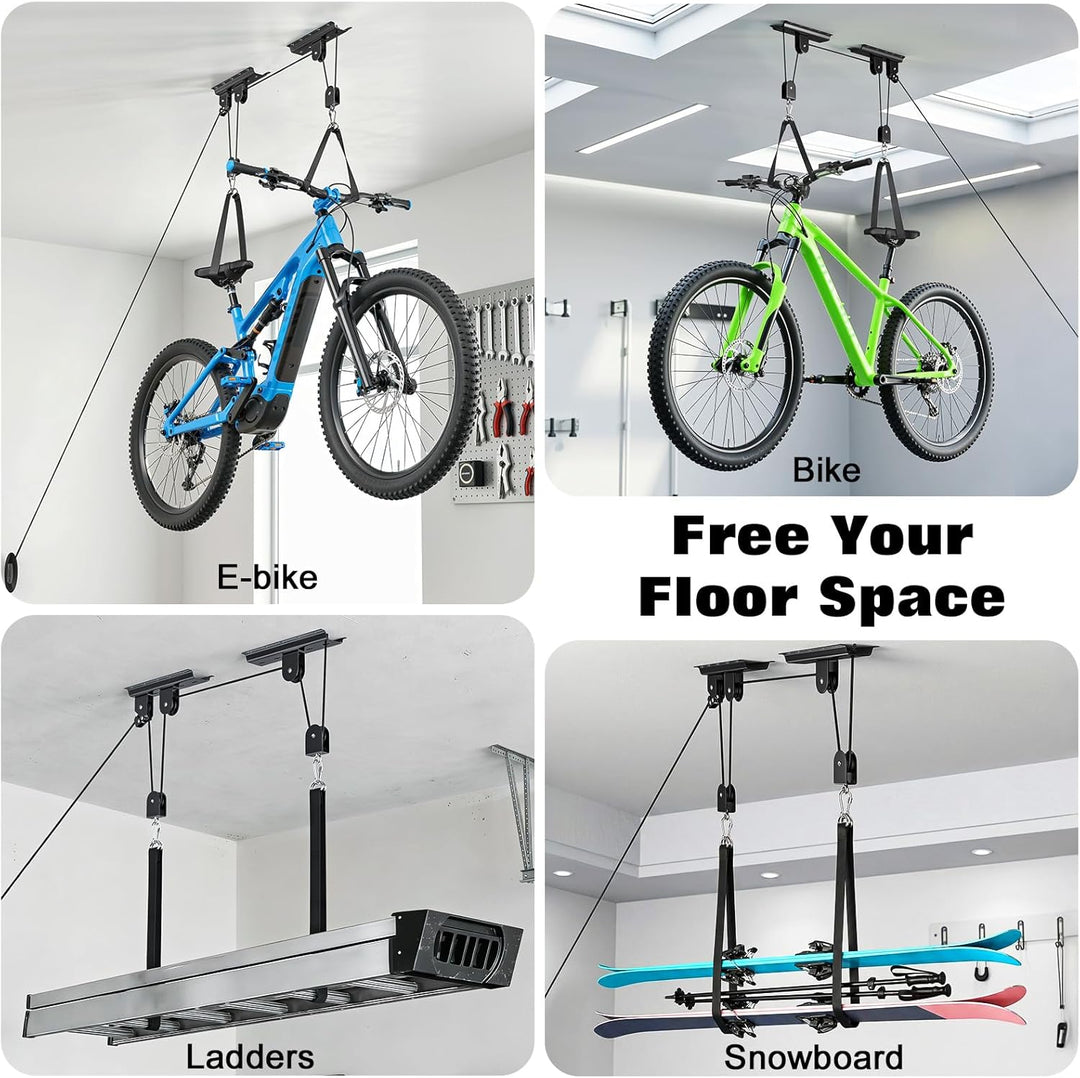 Housolution Fahrradheber, [2 Pack] Hebezugsystem mit 88Lbs Tragkraft, passend für 3-4,9m hohe Decken