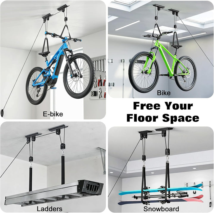 Housolution Fahrradheber, [2 Pack] Hebezugsystem mit 88Lbs Tragkraft, passend für 3-4,9m hohe Decken