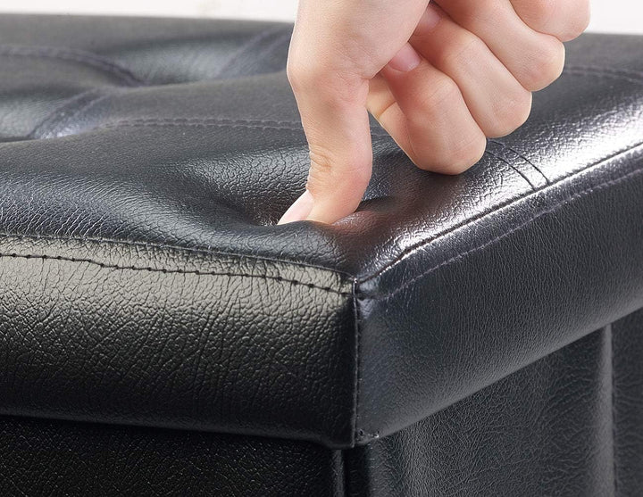 infactory Aufbewahrungsbox: 2er-Set Faltbare 2in1-Sitzbänke und -truhen, 80 l, bis 300 kg, schwarz (