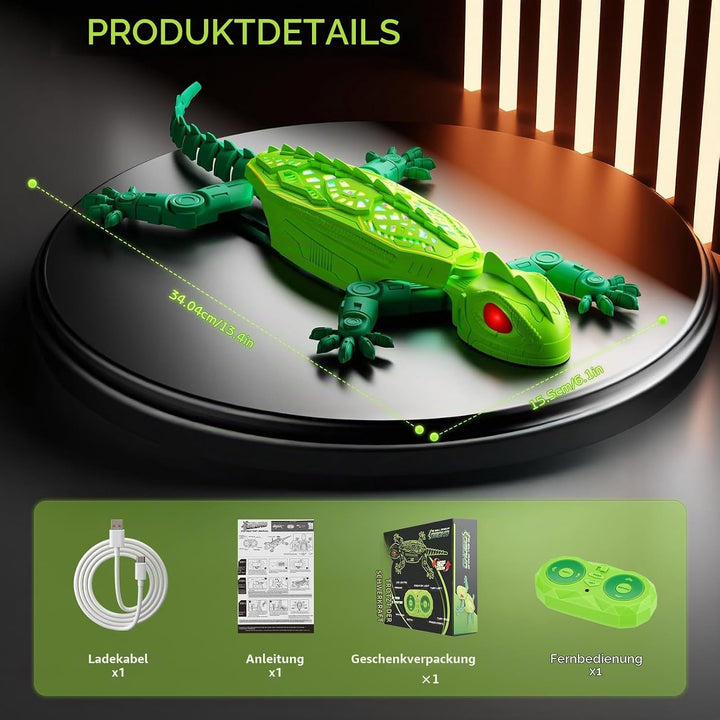 Gecko Wandflitzer, Wandflitzer Gecko Spielzeug, 360° Rotation Ferngesteuerter Eidechse Wand Klettern