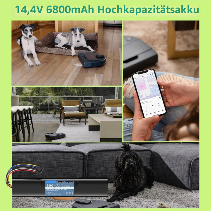 CITYORK 14,4V 6800mAh Akku für Neato Botvac D3 D3+ D5 D5+ D6 D7 Connected Vacuum Batterie