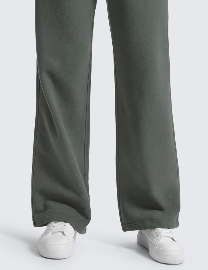 CRZ YOGA Damen Jogginghose Gefütterte Baumwolle Joggers Soft Freizeithose Winter Lounge Hosen mit Ta