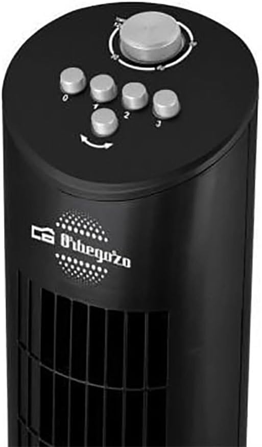 Orbegozo TW 0800 - Turmventilator mit Timer, Fach für Essenzen, drei Stufen, Drehbewegung, 60 W, Sch