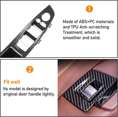 TTCR-II 7PCS Kompatibel Mit Türgriffe BMW 5er F10/F11,Fahrerseite Fensterschalter Armlehne+Ziehgriff