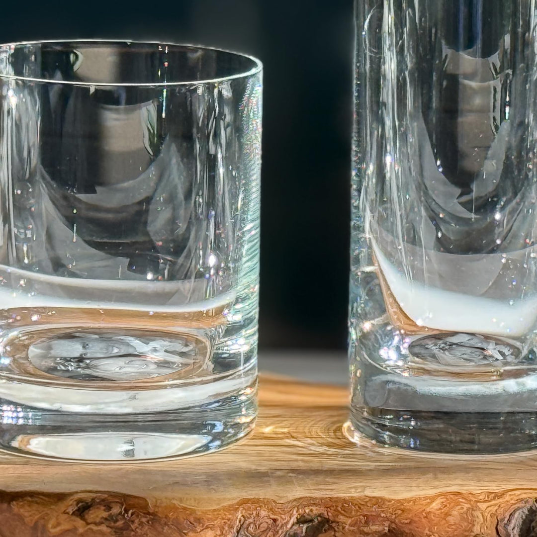 contento | Whisky-Glas Set personalisiert – Fotogravur im Glasboden – eigenes Bild in Glas (Boden) g