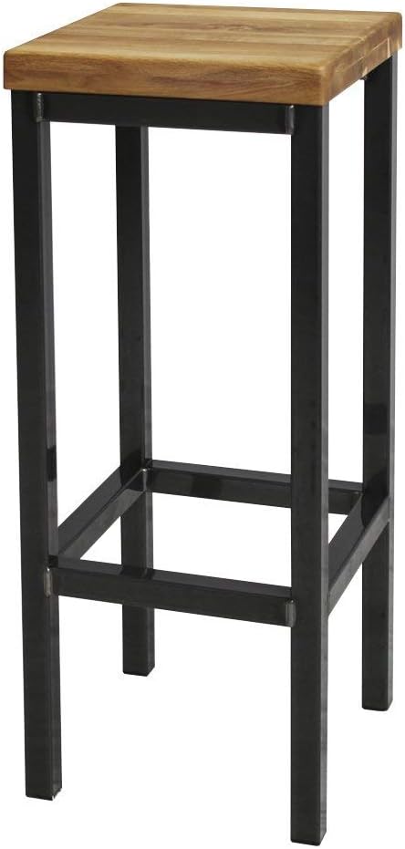 1 Original-BestLoft® Barhocker New York Handmade Industriedesign Loft Stahl Holz Eiche massiv (Hell