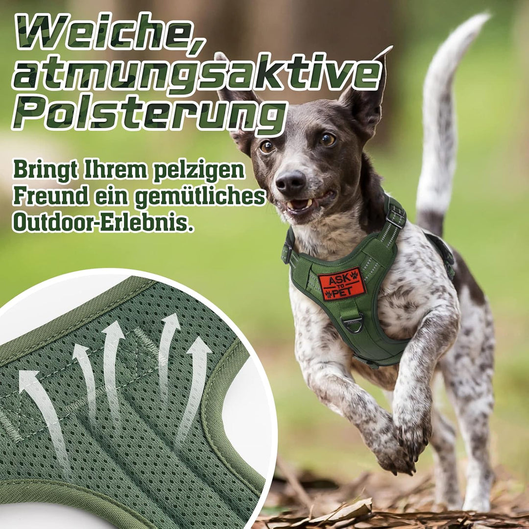 rabbitgoo Hundegeschirr Grosse Hunde, Anti Zug Geschirr Hund Verstellbar mit Griffe Verbreitert, Rob