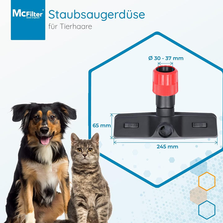 McFilter Tierhaardüse universal mit Fadenheber für Staubsauger - Düse mit 30-37 mm Anschluss, u.a. g