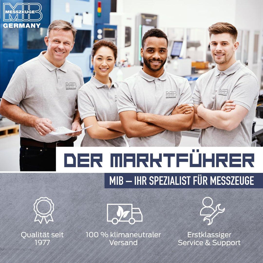 MIB Messschieber mit Feststellschraube DIN 862 200mm | Schieblehre rostfreier Stahl | Analog Messsch