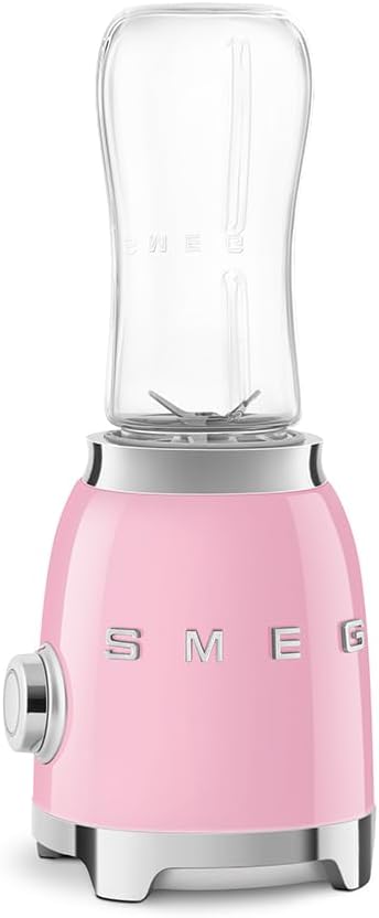 SMEG, Personal Blender PBF01PKEU, 2 Geschwindigkeitsstufen, Doppelklinge aus Edelstahl, 2 x 600 ml F