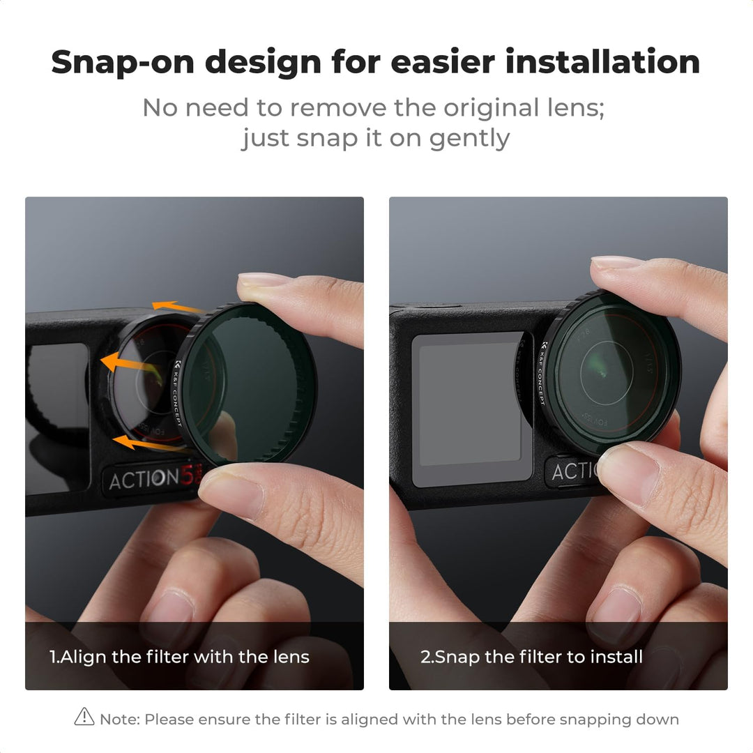 K&F Concept Push-in Black-Mist 1/4 Filter, Black Promist Filter für DJI Osmo Action 5 Pro, Cinematic