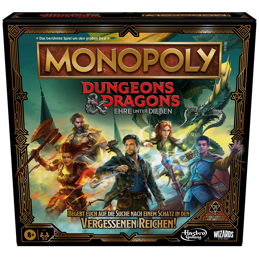 Monopoly Dungeons & Dragons: Ehre unter Dieben Spiel, inspiriert vom Film, Monopoly D&D Brettspiel f