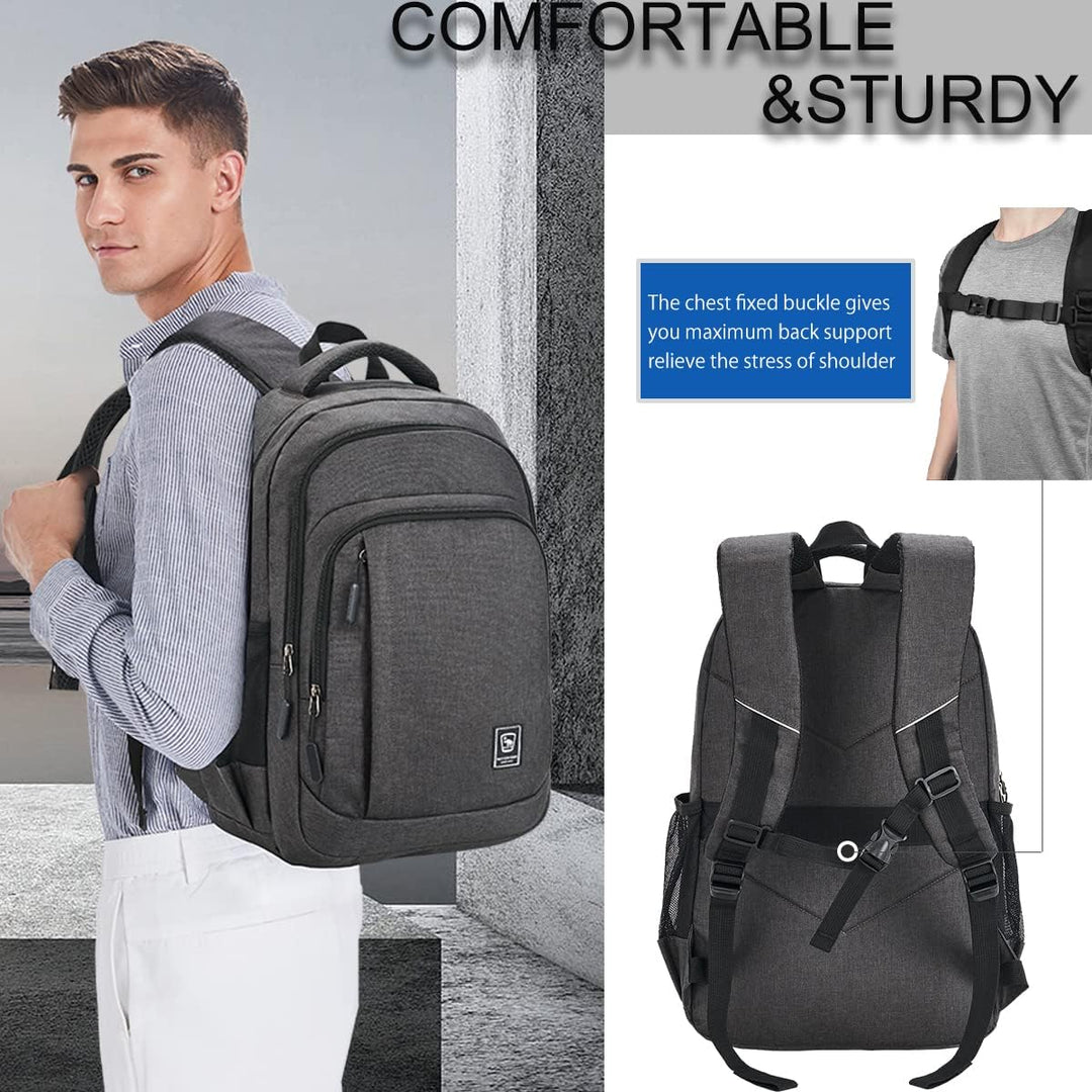 17.3 Zoll Laptop Schulrucksack Teenager Jungen und Mädchen, Rucksack Herren Gross mit Laptopfach Was