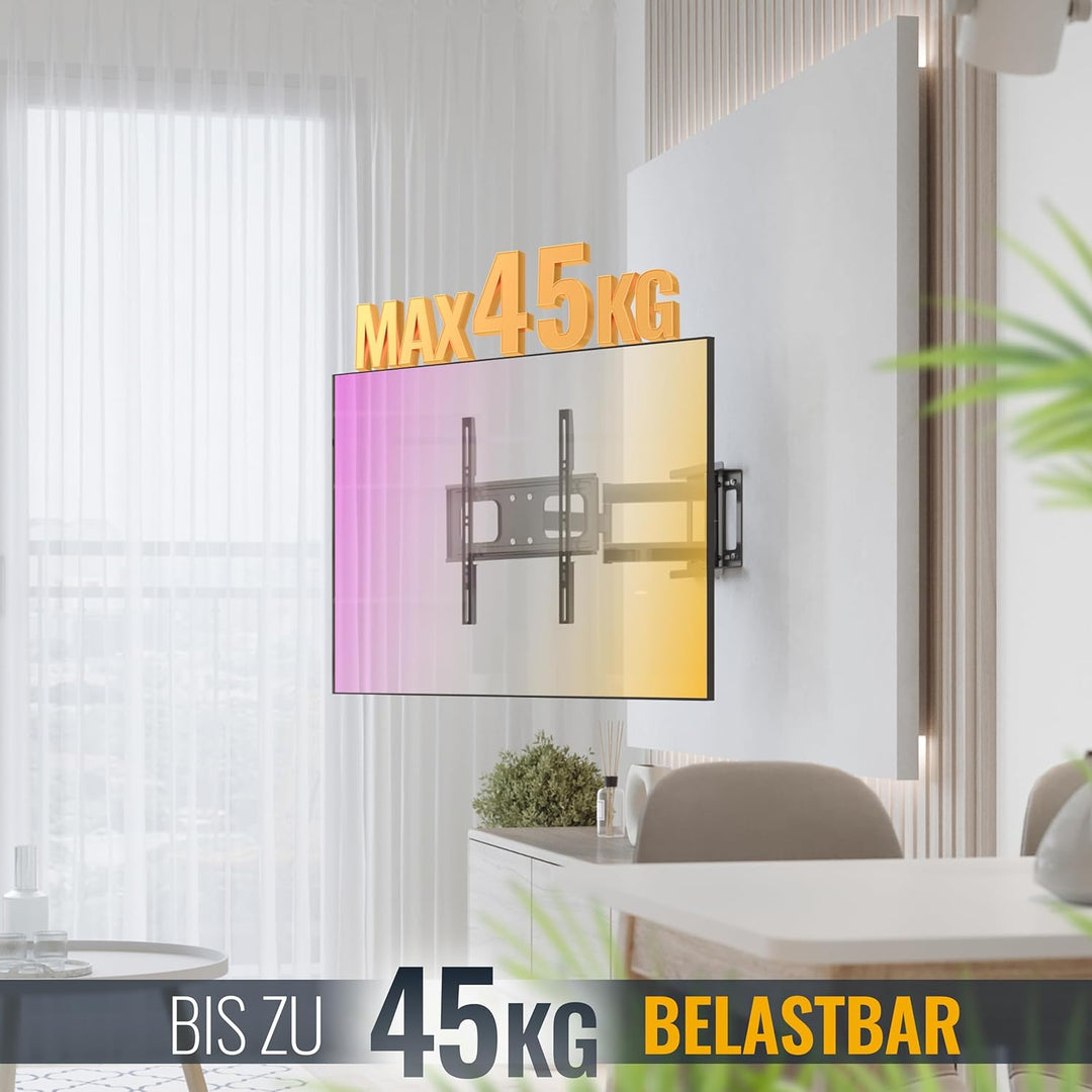 RICOO TV Wandhalterung Fernseher Schwenkbar Neigbar Flach für 32-60 Zoll, Universal TV Halterung S25