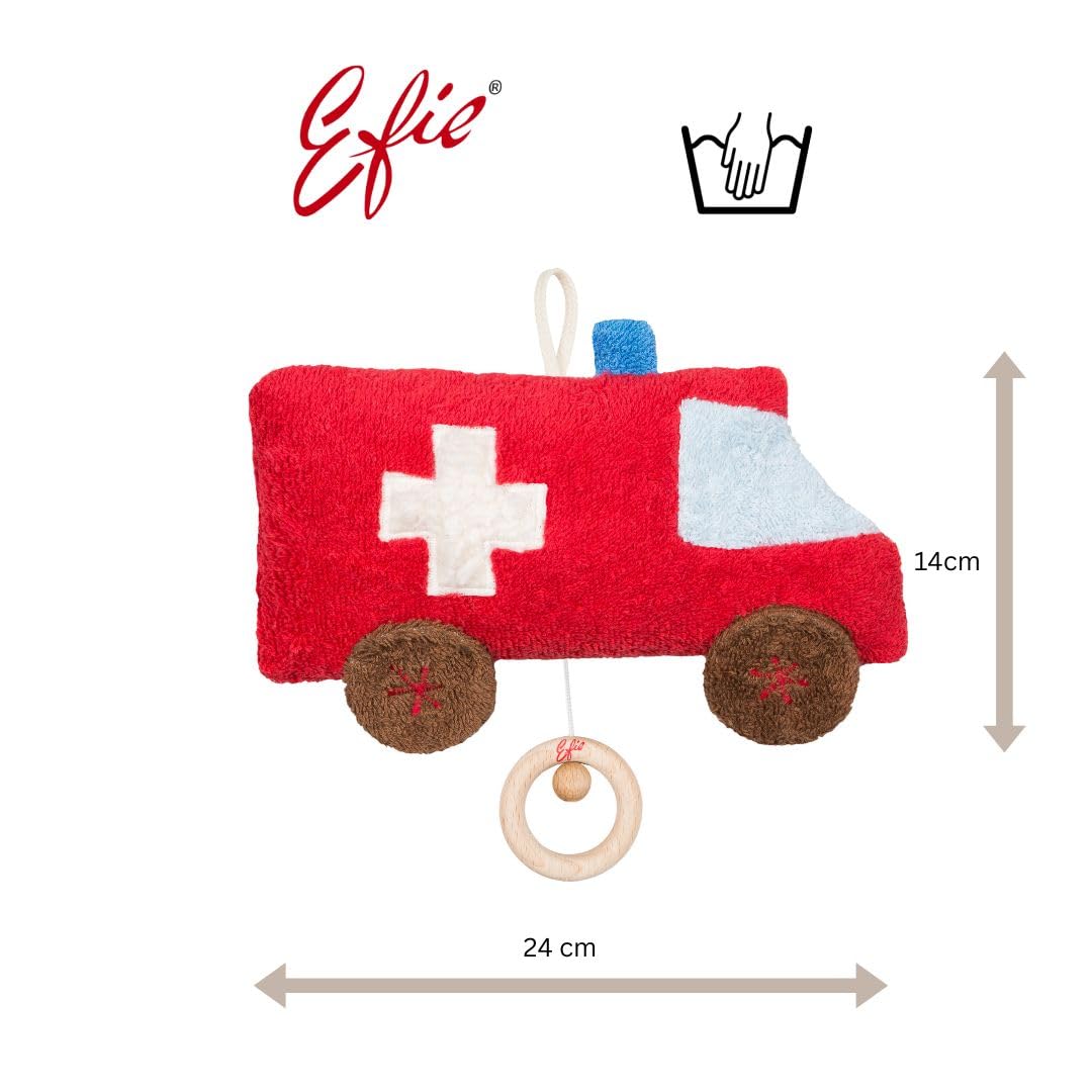 Efie Bio - Spieluhr Auto/Ambulanz, kontrolliert biologischer Anbau (Organic), Made in Germany, GOTS