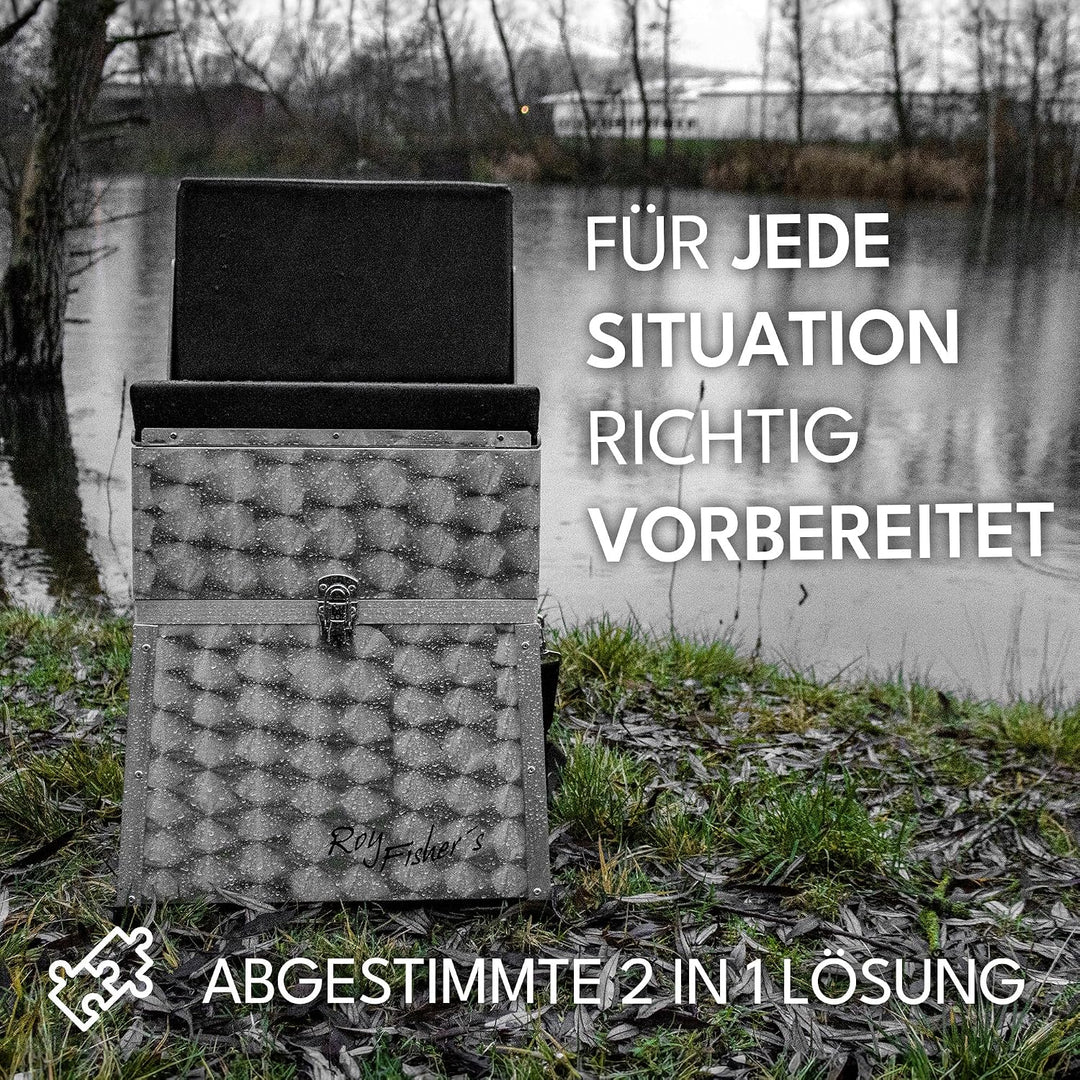 Roy Fishers Sitzkiepe mit Angelkiste Angelkoffer Sitzbox Angelbox Angelsitz Angeln (1-ladig), 1-ladi