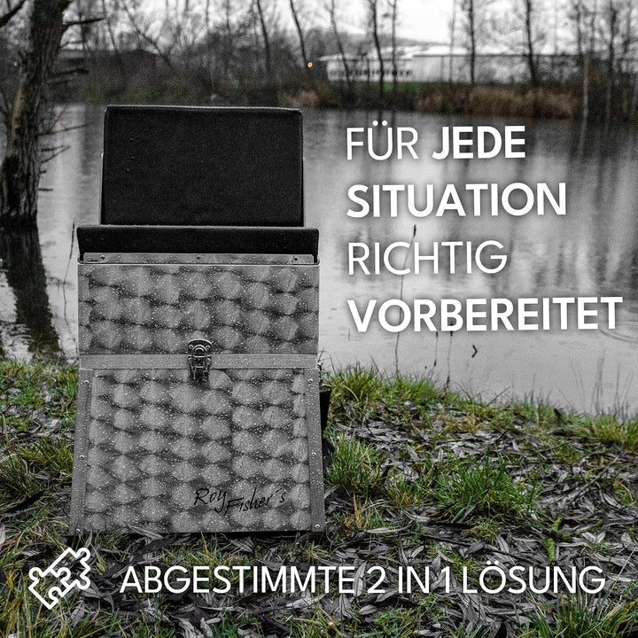 Roy Fishers Sitzkiepe mit Angelkiste Angelkoffer Sitzbox Angelbox Angelsitz Angeln (1-ladig), 1-ladi