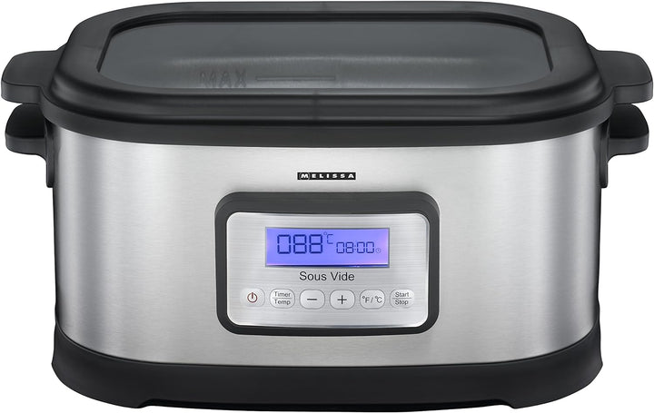 Melissa 16310170 Sous Vide Schongarer Topf, Würstchenwärmer und Vakuum für Küche Kochen bei niedrige