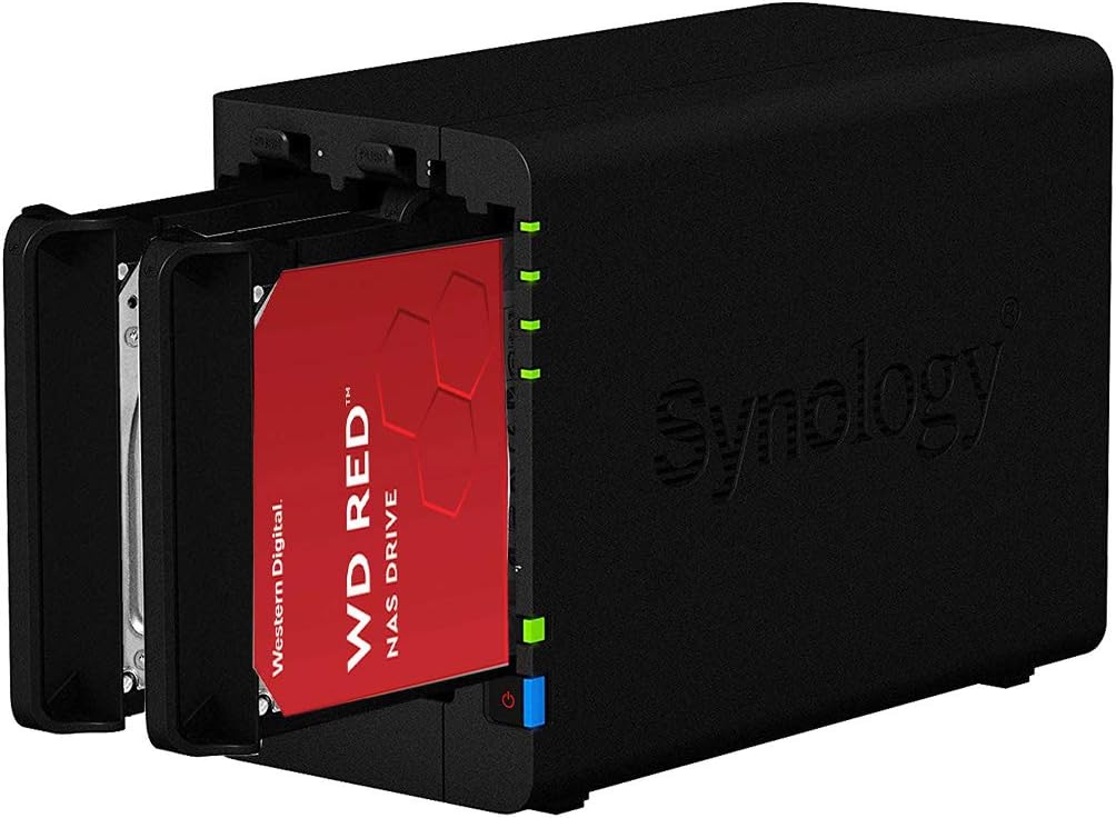 SYNOLOGY DS224+ 6GB NAS 8TB (2X 4TB) WD Red+, montiert und getestet mit DSM SE installiert