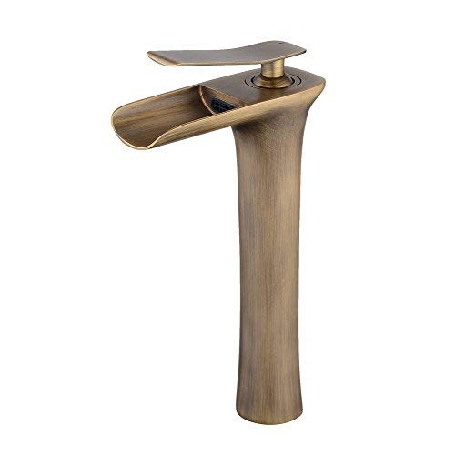 Beelee Wasserfall Wasserhahn antiken bronze Messing becken spuele wasserhahn single mit wasserhaehne