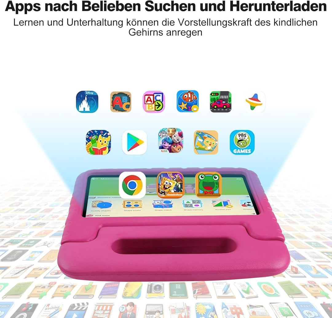 AOCWEI Kinder Tablet Android 13 7-Zoll für Kinder, 7GB RAM 64GB ROM/TF 512GB, Elterliche Kontrolle,