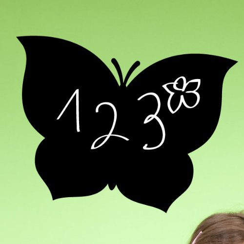 Ambiance Sticker Kreidetafel – Wandsticker, selbstklebend, abwischbar, Design Schmetterling, H 35 x