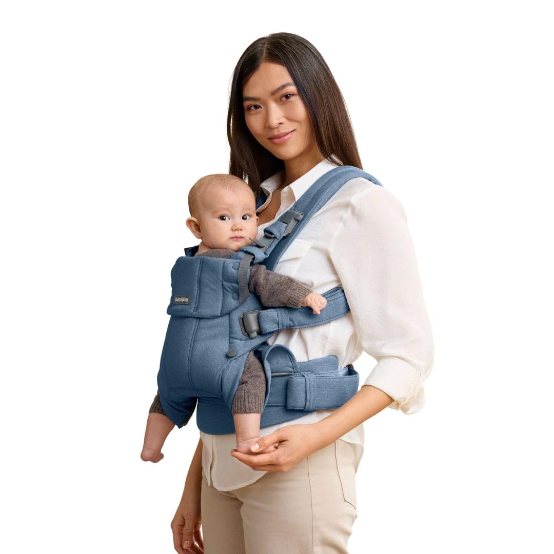BabyBjörn Babytrage Harmony, Gewebt Melange, Blau Gewebt Melange Blau, Gewebt Melange Blau