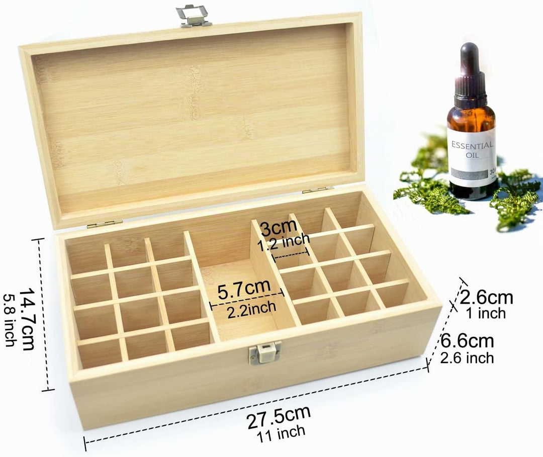 RoseFlower Bambus Ätherisches Öl Organisator Behälter Duftöle Display Ständer, 24 Löcher Aufbewahrun