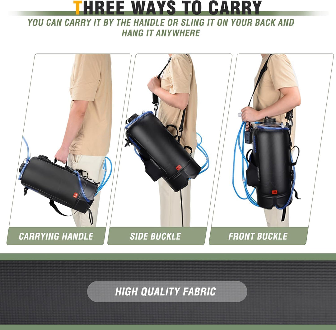 BOOSTEADY Campingdusche,12 L tragbare Campingdusche mit verbessertem Schraubdeckel, automatischer Dr