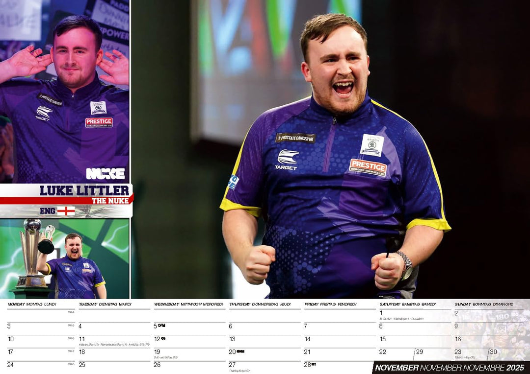 Darts Kalender 2025, Spiralbindung