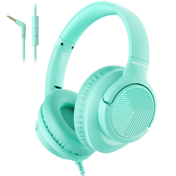 Kopfhörer mit Kabel und Mikrofon, Over-Ear Kabelkopfhörer mit 3,5mm Klinkenstecker, Faltbar Kabelgeb