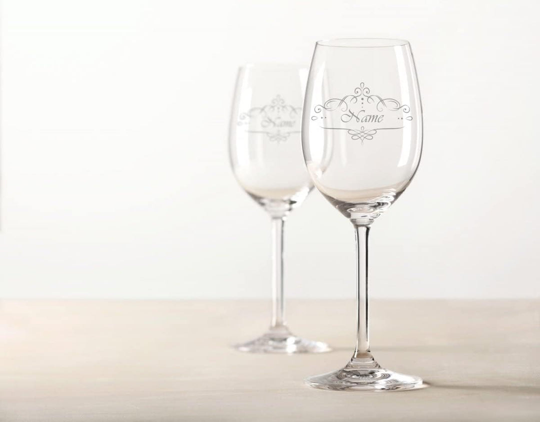 Leonardo Weingläser mit Gravur im - Weihnachtsstern - Design als Set inkl. Holzkiste - Geschenk für