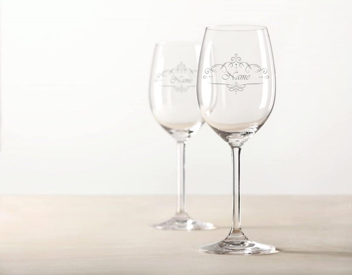 Leonardo Weingläser mit Gravur im - Weihnachtsstern - Design als Set inkl. Holzkiste - Geschenk für