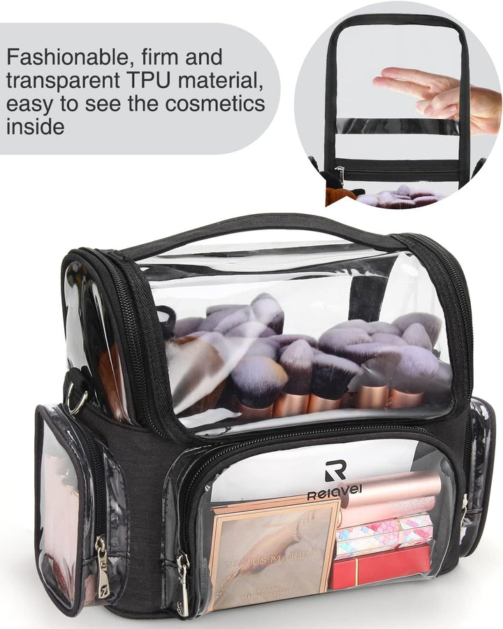 Relavel Make-up Pinsel Tasche, Portable Grosse Make up Pinselhalter, Professioneller Kosmetiktasche,
