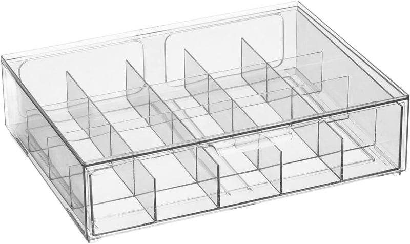 mDesign Aufbewahrungsbox für Teebeutel, Kaffeepads, Zucker usw. – kompakte Teekiste aus Kunststoff m