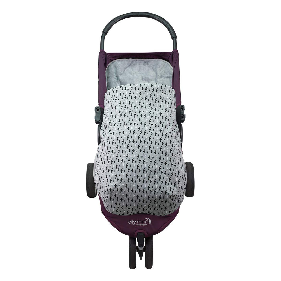 JYOKO KIDS Fusssack für Kinderwagen kompatibel mit Baby Jogger City Mini (Fleece, Black Rayo) BAUMWO