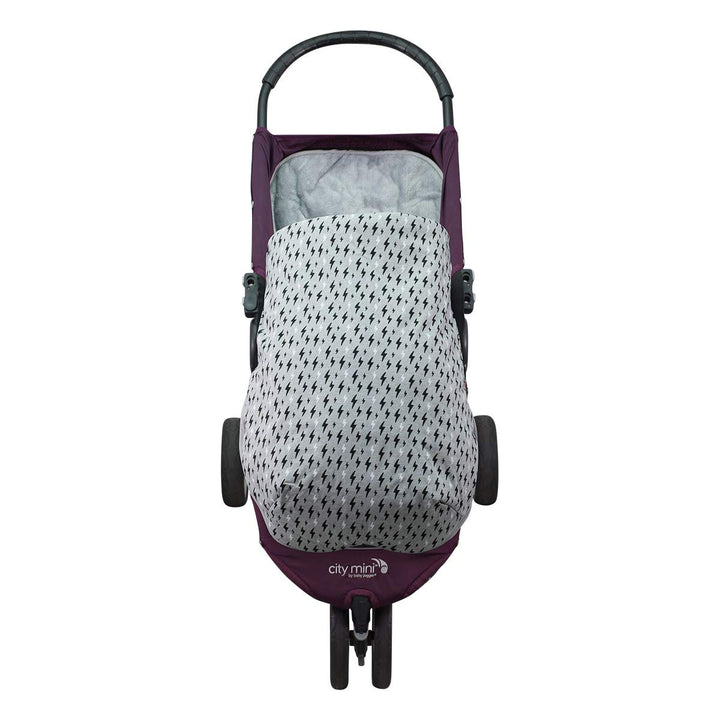 JYOKO KIDS Fusssack für Kinderwagen kompatibel mit Baby Jogger City Mini (Fleece, Black Rayo) BAUMWO