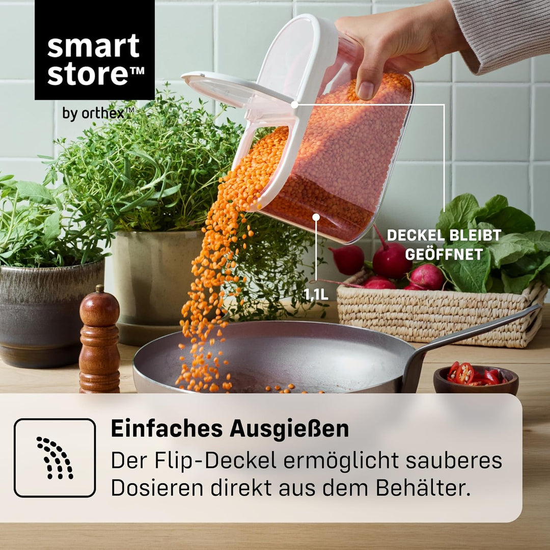 SmartStore Vorratsdose, 2er Set, BPA-frei, 1,7L, Vorratsbehälter mit Deckel I Stapelbar, Transparent