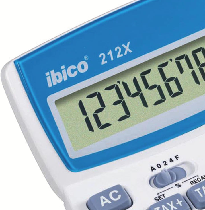 Rexel Ibico 212X Tischrechner (mit schwenkbarem Display) weiss/blau