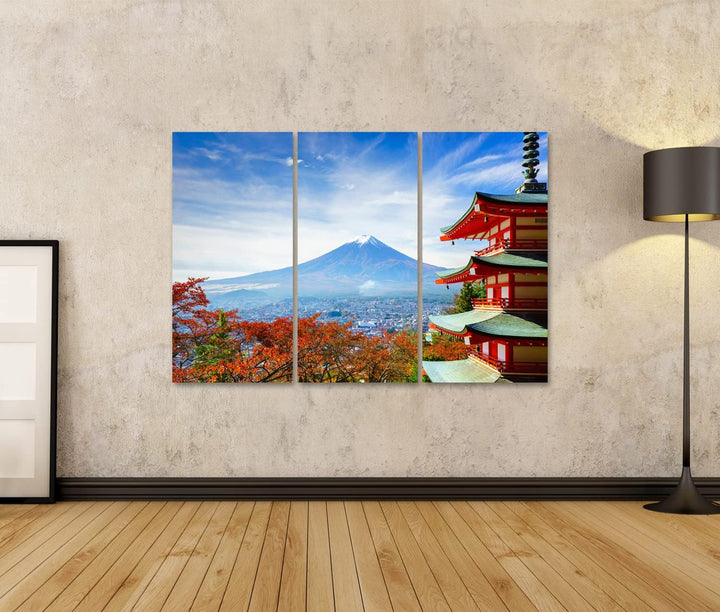 islandburner Bild auf Leinwand Berg Fuji Mit Chureito Pagode Im Herbst Fujiyoshida Japan Bilder Wand