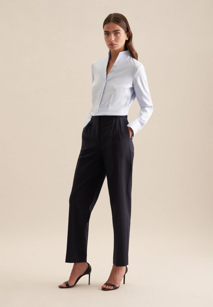 Seidensticker Damen Bluse - City Bluse - Bügelleicht - Kelchkragenbluse - Slim Fit - Langarm - 100%