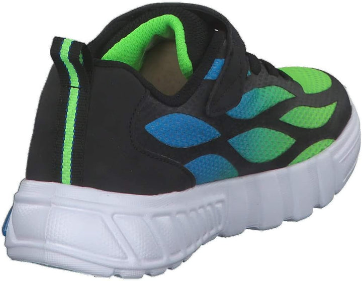 Skechers Jungen Flex-glow Dezlom Sneaker 28.5 EU Black Synthetic Textile Blue Lime Trim, 28.5 EU Bla