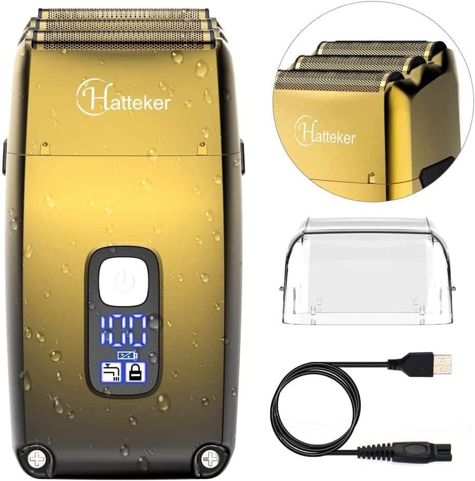 Hatteker Triple Blades Folienrasierer Elektrorasierer Rasierer für Männer Close Glatze Barber Shaver