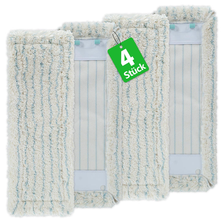 4 Stück Ersatz-Wischbezüge für Leifheit Profi XL Micro Duo / Profi XL Cotton Plus, Bodenwischer Ersa