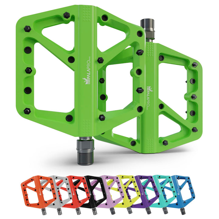 IMPALAPRO Fahrradpedale breite Nylonplattform (115 × 113 mm) Ultraleicht 180 g – Flat Pedale MTB Ren