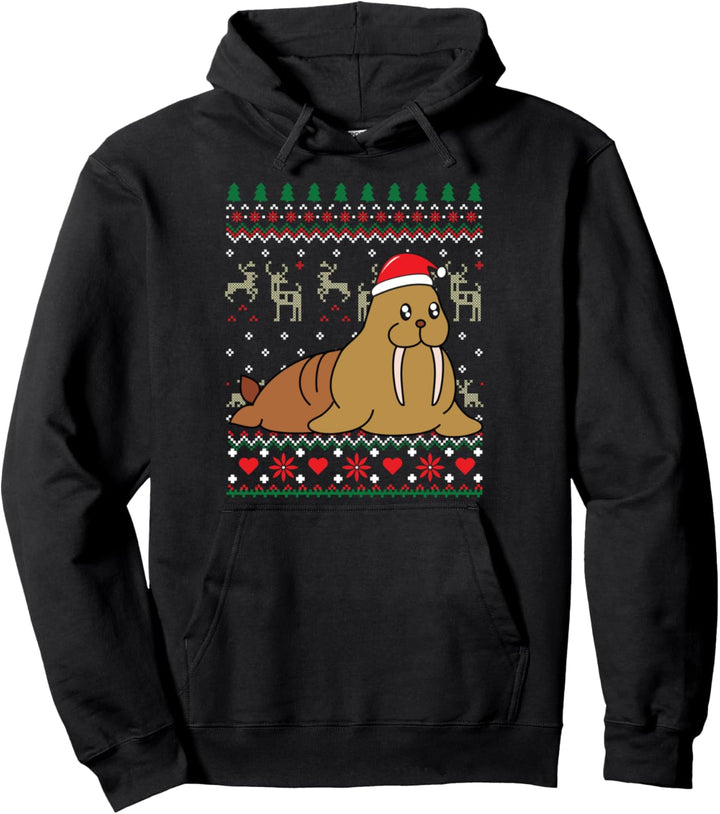 Walross Walrus Weihnachten Lustiges Geschenk Pullover Hoodie