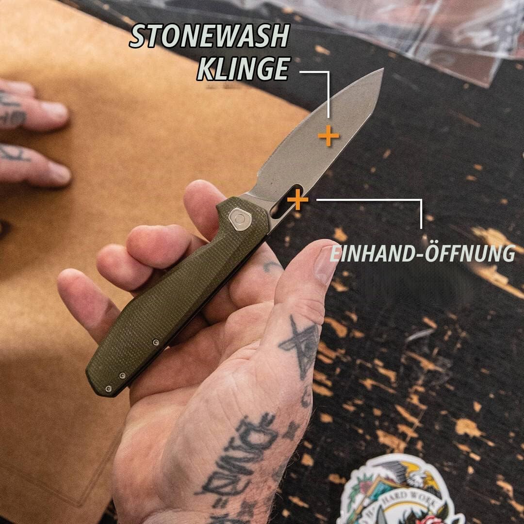Gerber Taschenmesser mit Gürtelclip, Slimsada, Mit Micarta Griffschale und B.O.S.S. TECH Kugellager,