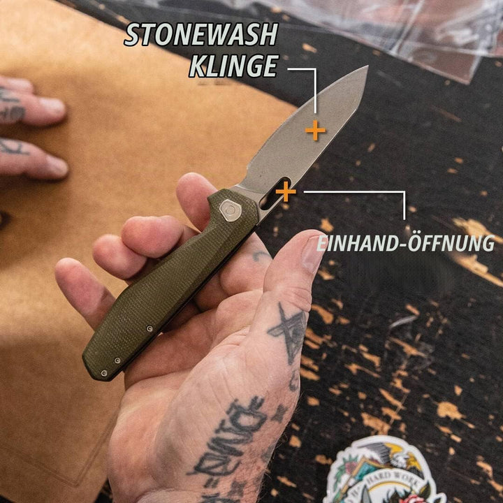 Gerber Taschenmesser mit Gürtelclip, Slimsada, Mit Micarta Griffschale und B.O.S.S. TECH Kugellager,